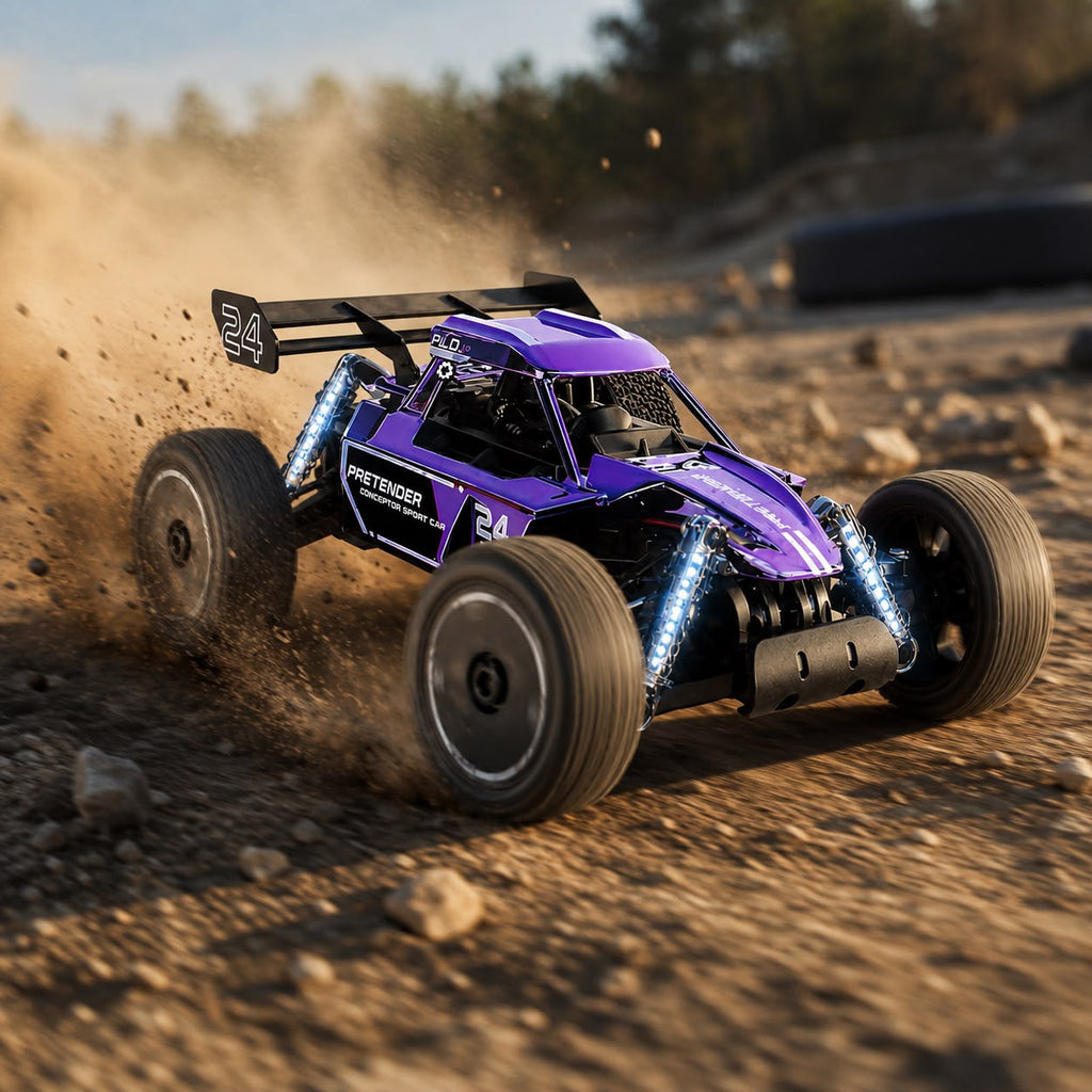 Remote Control Car, Purple, Off-Road Buggy, LED Lights, 2.4GHz