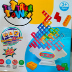 Tetra Tower Game 32 Pcs (4 Different Shapes) Stack Tower Blocks with 22 Cards