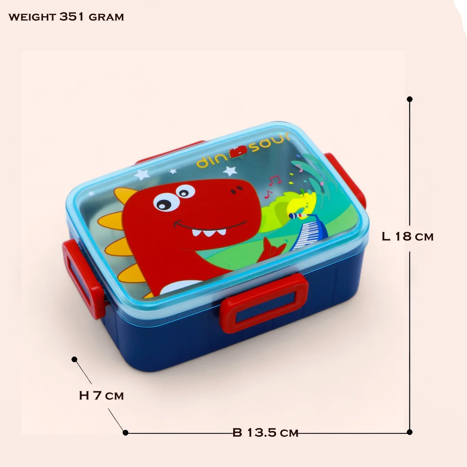 Dinosaur Stainless Steel Lunch Box, 700 ml